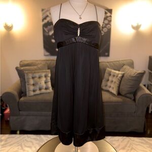 🖤 Onyx Nite Black Cocktail Dress – Size 12 – Sparkly Accent – Made in USA